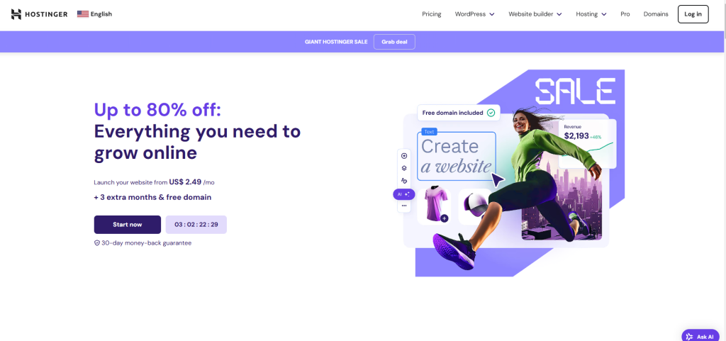 Hostinger主机域名购买/绑定