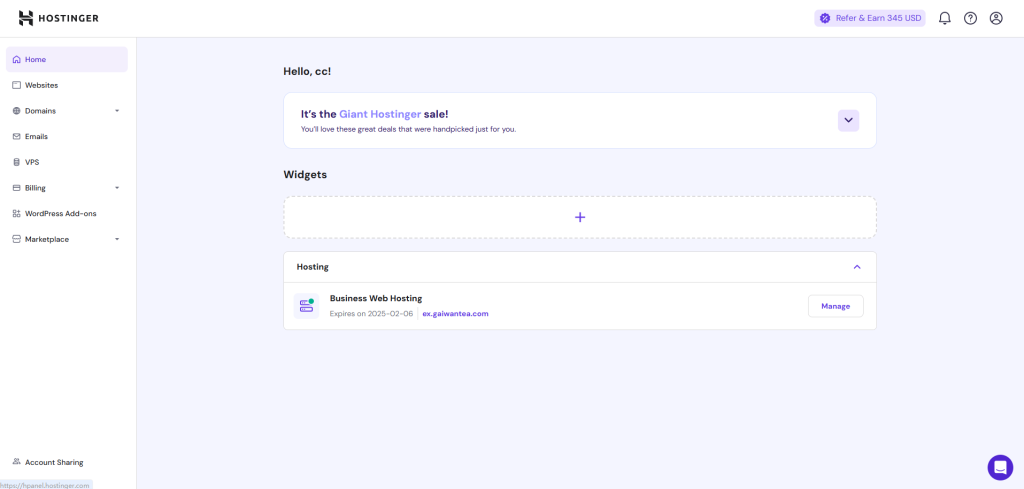 Hostinger主机域名购买/绑定