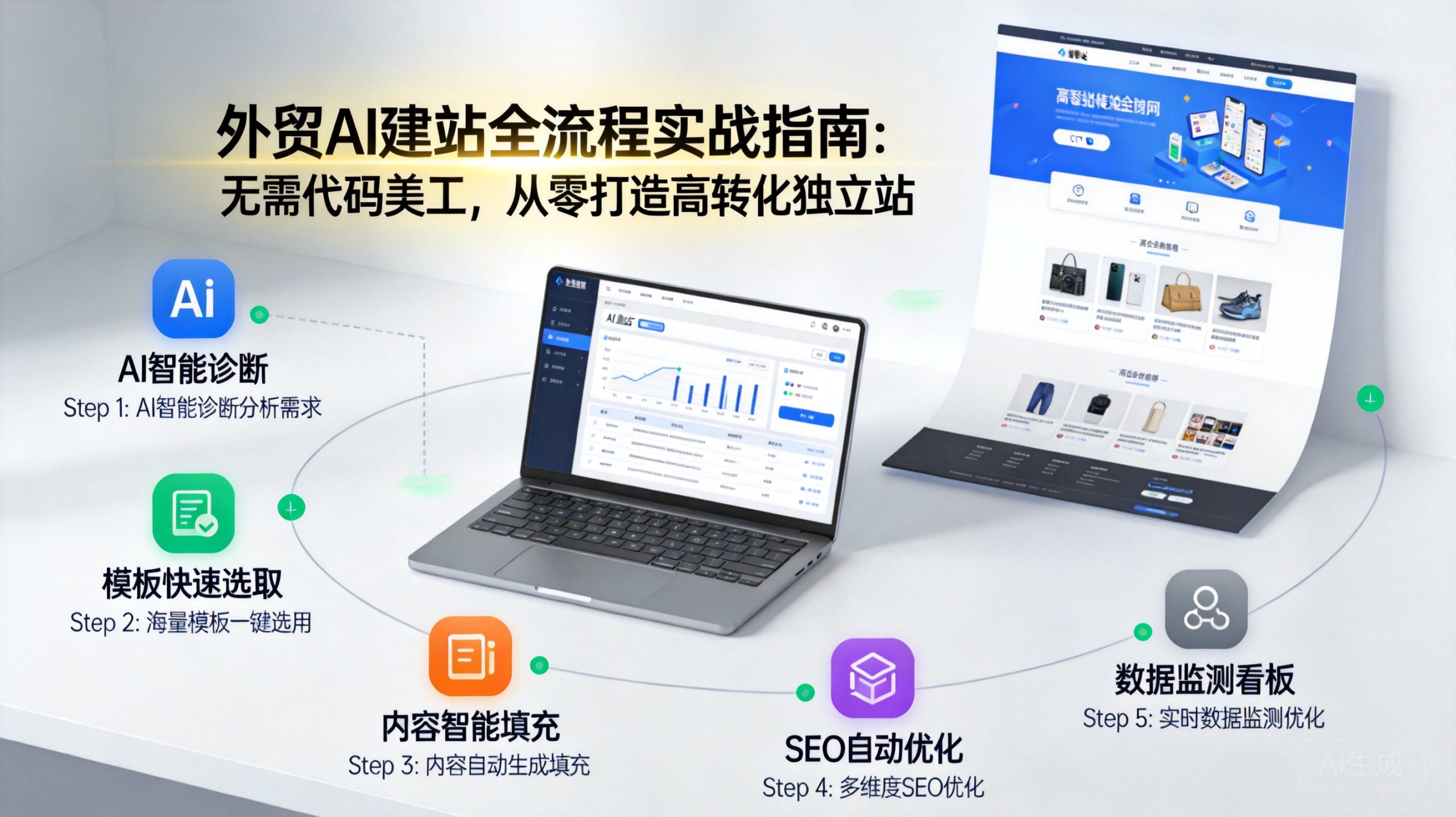 外贸AI建站全流程实战指南：无需代码美工，从零打造高转化独立站-趣咪跨境