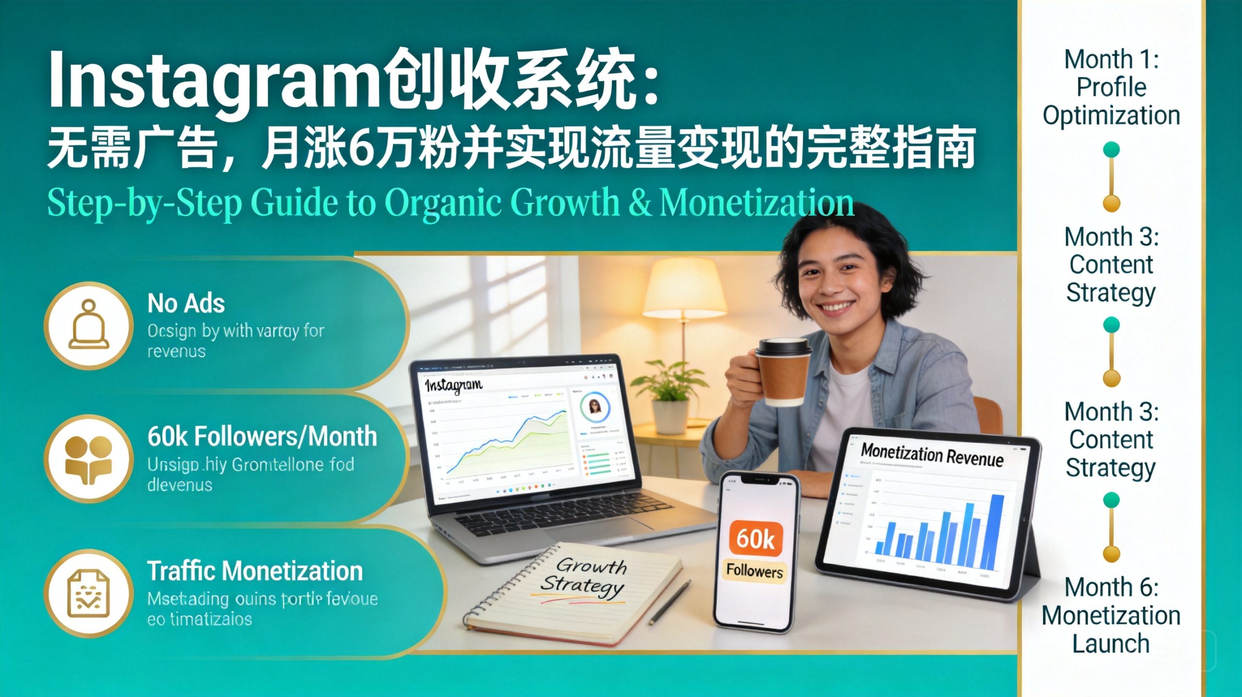 Instagram创收系统:无需广告,月涨6万粉并实现流量变现的完整指南-趣咪跨境