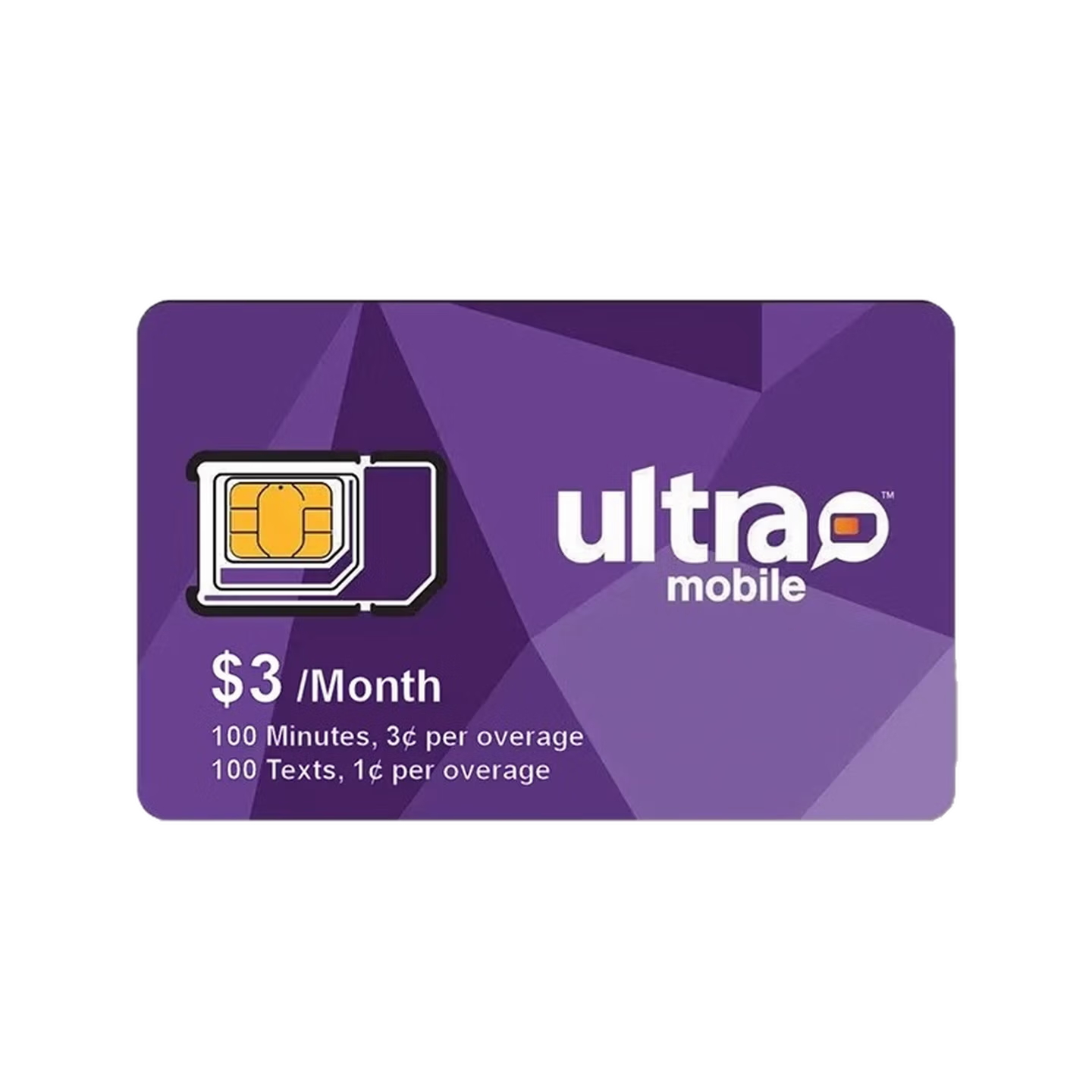 美国电话卡ultra mobile paygo紫卡续费Paygo电话卡3美金月租充值 paygo(3美金月租)-包激活