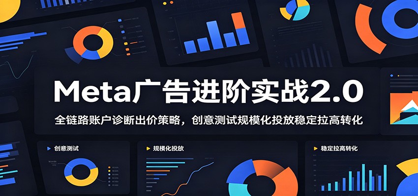 Meta广告进阶实战2.0:全链路账户诊断与出价策略,创意测试规模化投放拉高转化-趣咪跨境