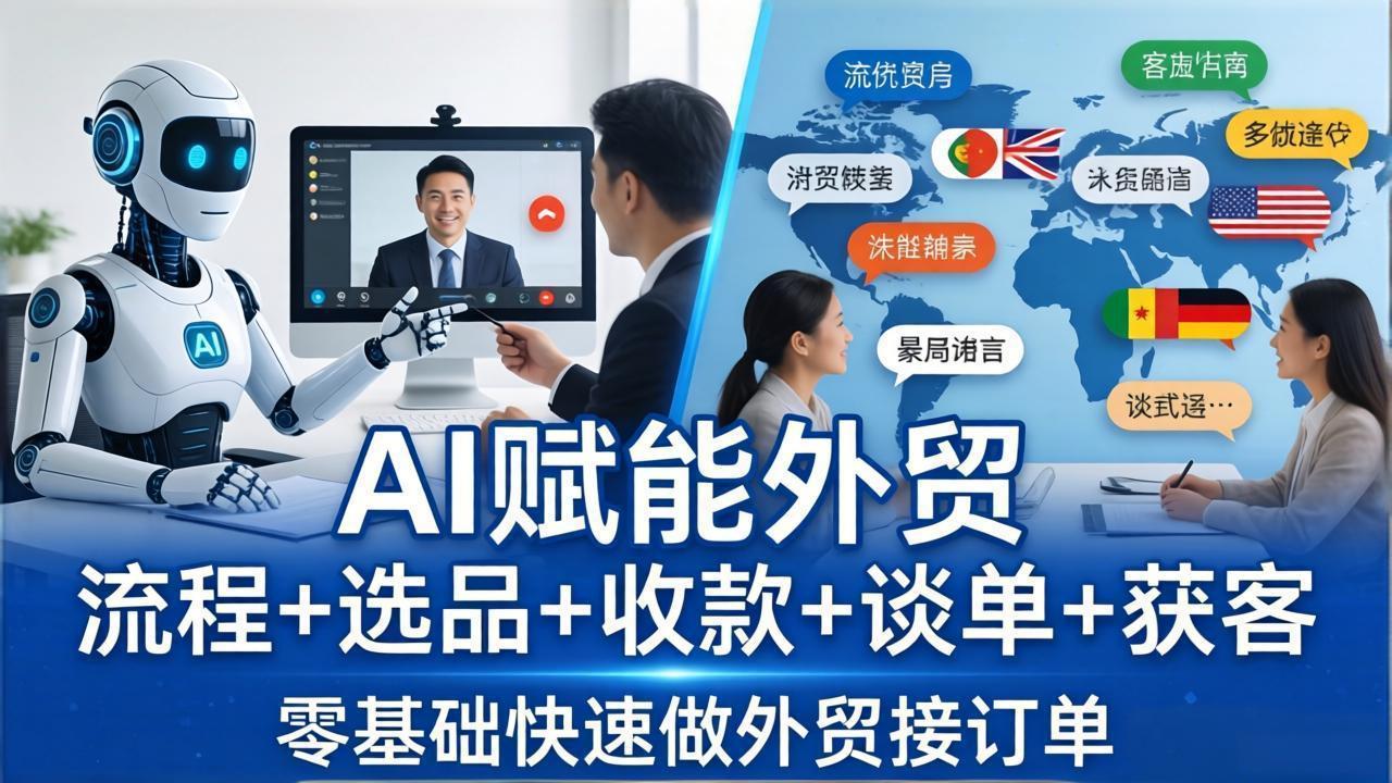 外贸+AI实战课:零基础到接单,全流程选品收款谈单获客一站式掌握-趣咪跨境