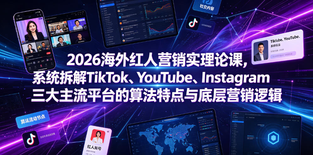 2026海外红人营销实战课:拆解TikTok、Yo-趣咪跨境