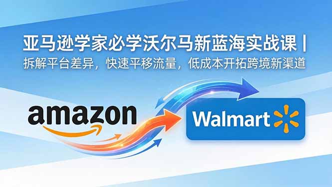 亚马逊卖家必学沃尔玛新蓝海实战课|拆解平台差异,快 - 图片