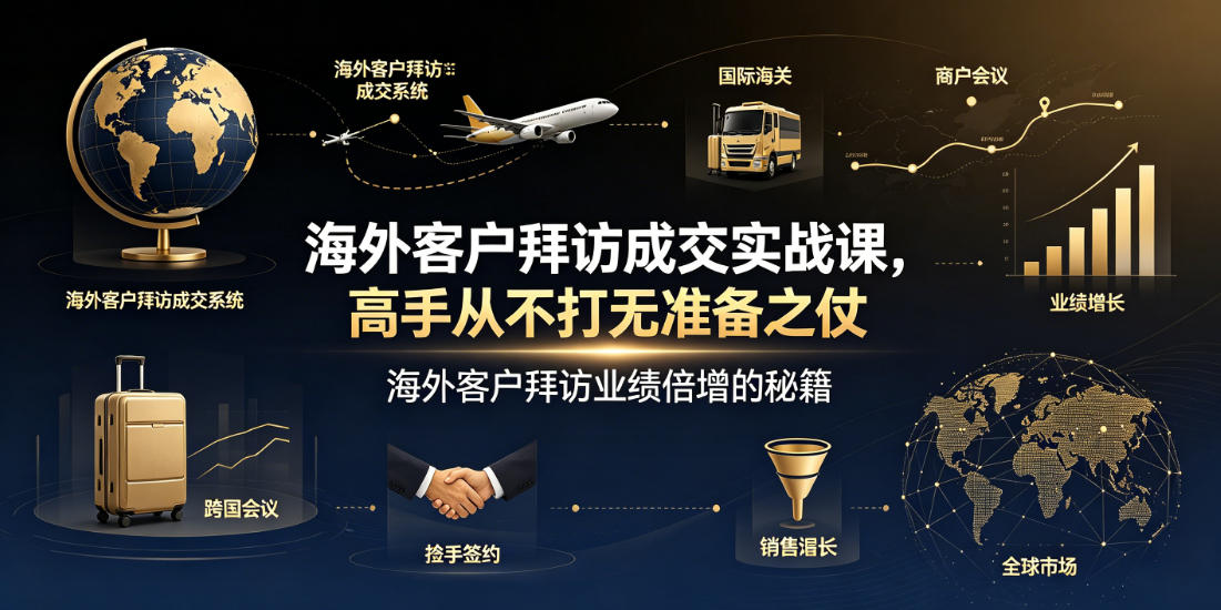 海外客户拜访成交实战课,高手从不打无准备之仗,海外客户拜访业绩倍增的秘籍-趣咪跨境