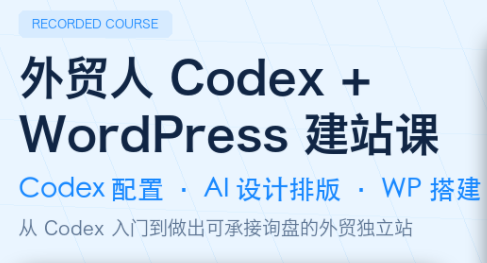 外贸人Codex + WordPress建站课 - 图片
