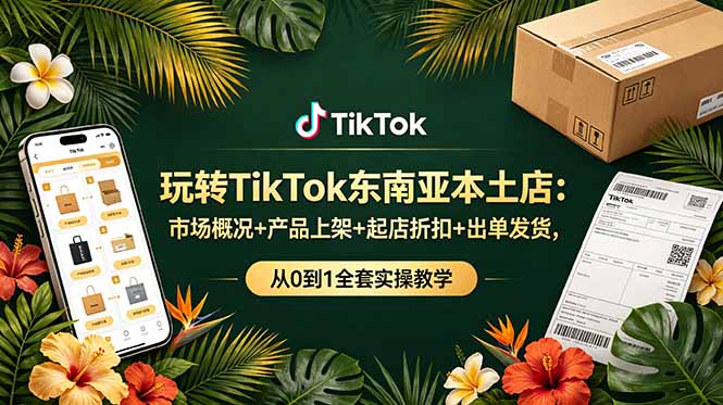 玩转TikTok东南亚本土店:市场概况+产品上架+起店折扣+出单发货,从0到1全套实操教学-趣咪跨境