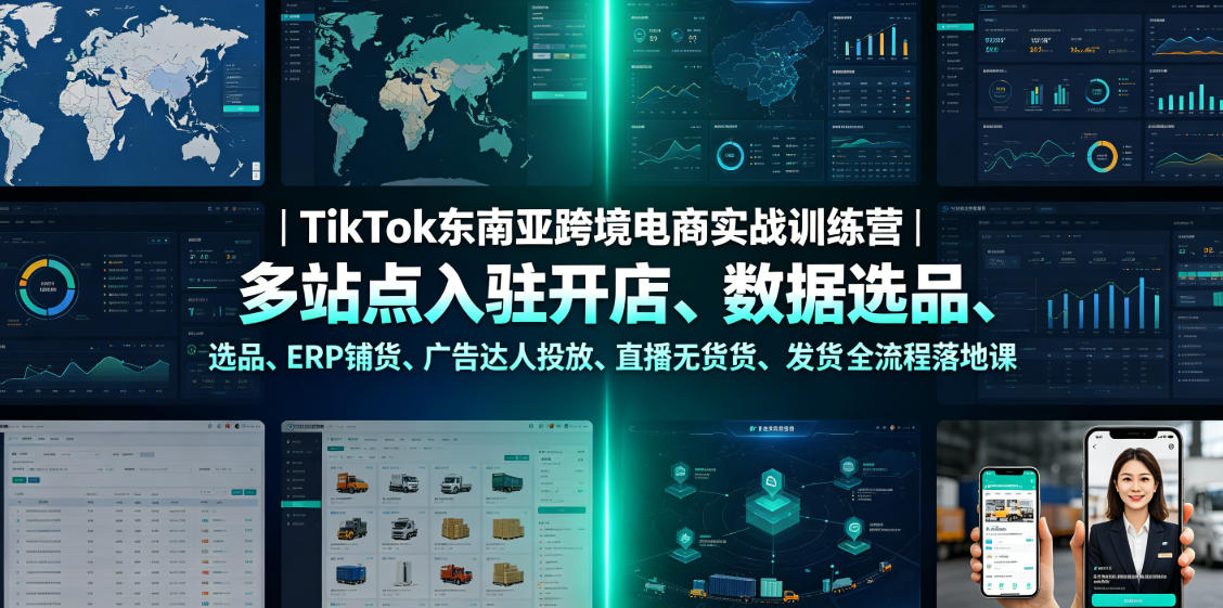 TikTok东南亚跨境电商实战训练营:开店选品到发货全流程落地课-趣咪跨境