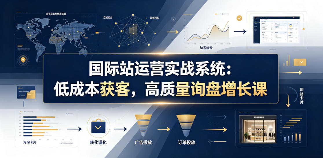 国际站运营实战系统:低成本获客与高质量询盘增长课(26年更新)-趣咪跨境