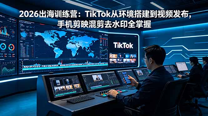 2026出海训练营:TikTok环境搭建到视频发布,剪映混剪去水印全攻略-趣咪跨境