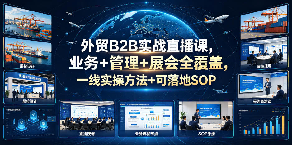 外贸B2B实战直播课:业务管理与展会实战方法+SOP落地全攻略-趣咪跨境