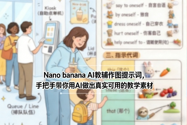 Nano banana AI教辅作图提示词:手把手教你用AI高效制作教学素材-趣咪跨境