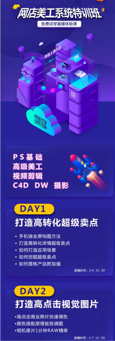 网店美工系统精英班7月:PS基础+主图设计+海报实战+详情页装修全攻略 - 图片