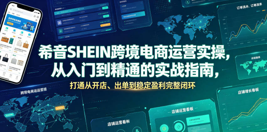希音SHEIN跨境电商运营实操,从入门到精通的实战指南,打通从开店、出单到稳定盈利完整闭环-趣咪跨境