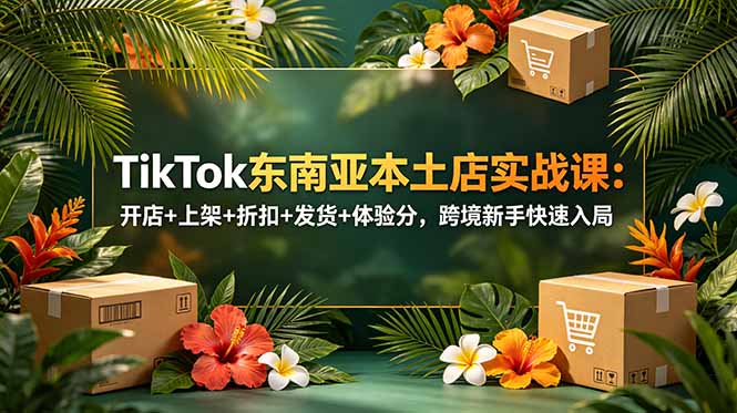TikTok东南亚本土店实战课:开店+上架+折扣+发货+体验分,跨境新手快速入局-趣咪跨境