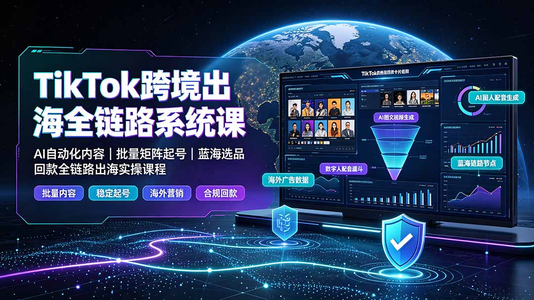 TikTok跨境全链路系统课：AI自动化与短视频运营实战攻略-趣咪跨境