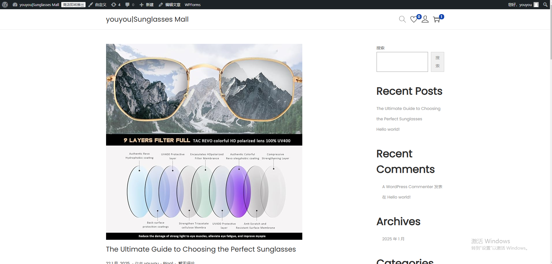 WordPress博客界面设置