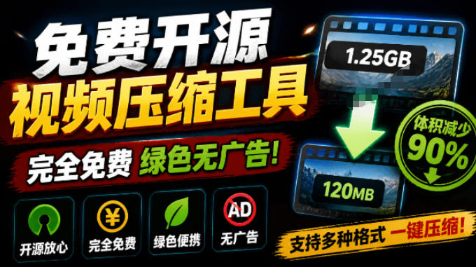 VideoSlim开源视频压缩工具,基于FFmpeg免费瘦身90%画质清晰-趣咪跨境